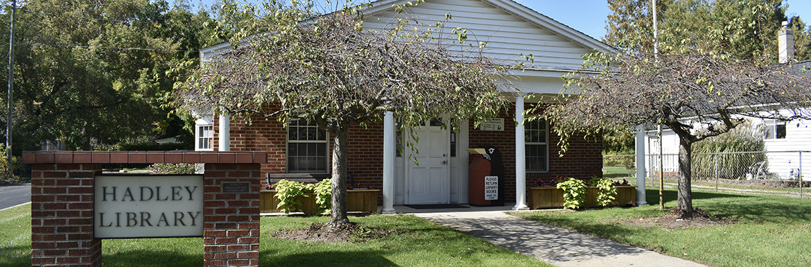 Header image of the exterior of the Hadley Branch Library