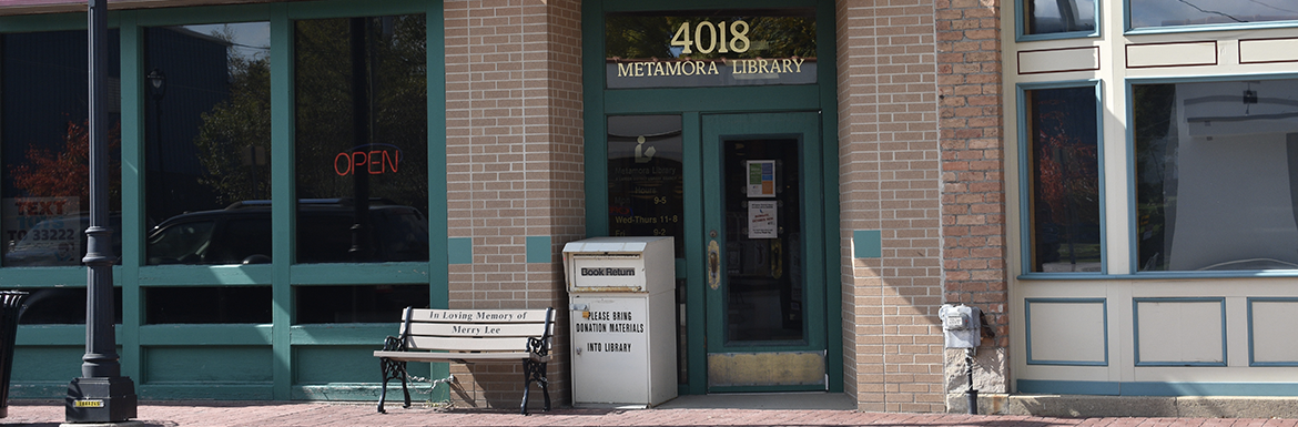 Header image of the Metamora Branch Library exterior
