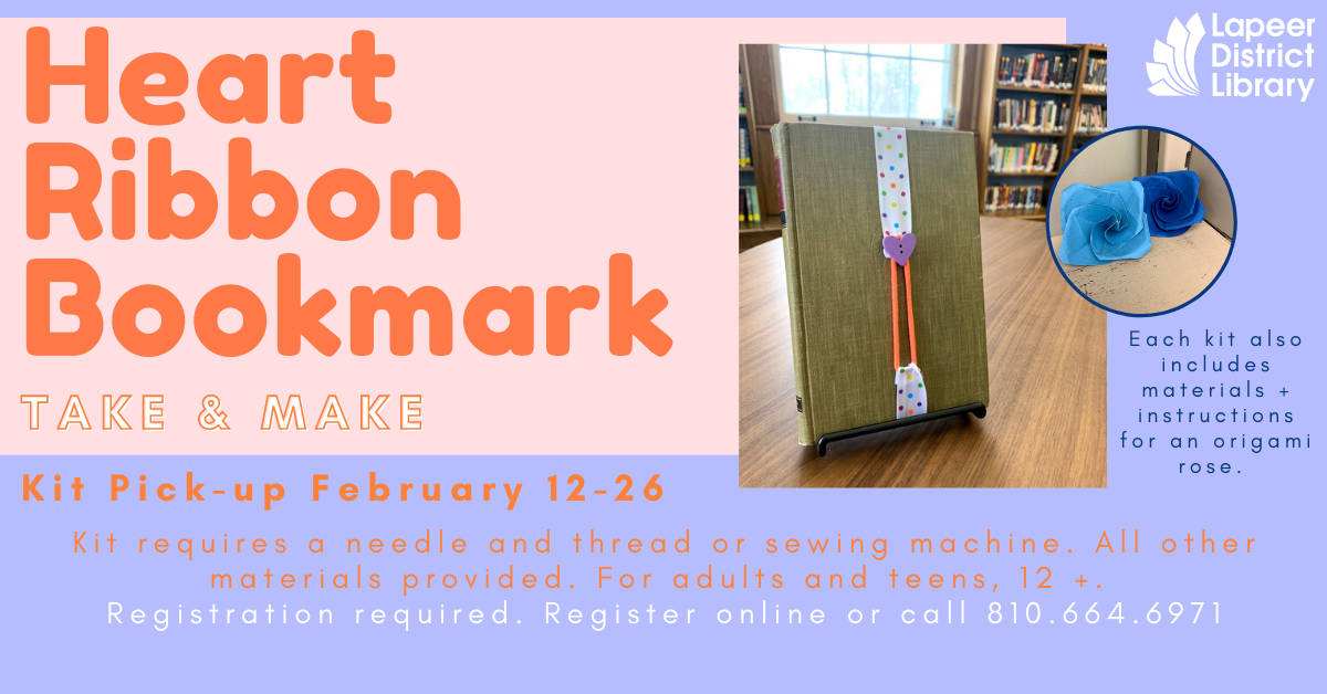 Heart Ribbon Bookmark Craft Take & Make 