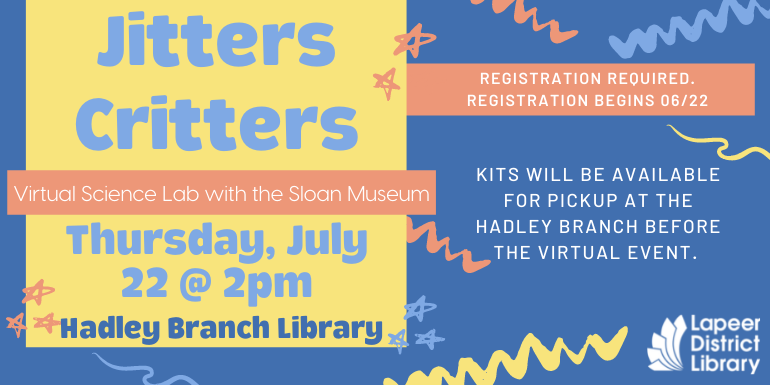 Jitters Critter at the Hadley Branch Library 