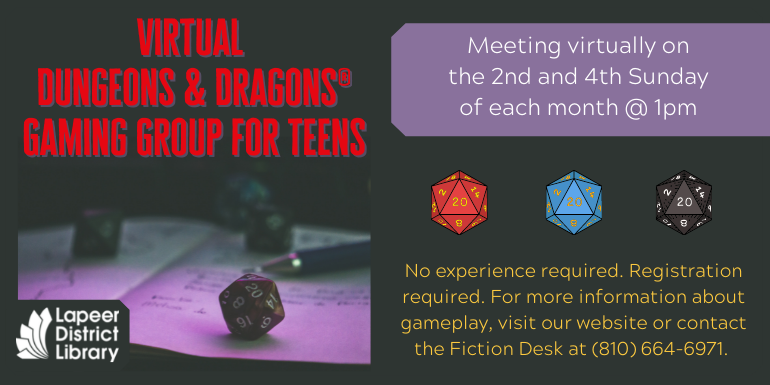 Virtual  Dungeons & Dragons® Gaming Group for teens