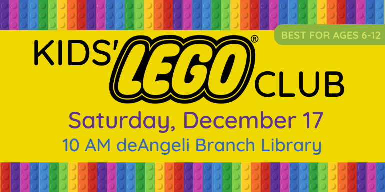 KIDS' CHALLENGE Thursday, December 17 10 AM  deAngeli Branch Library For Kids 6-12