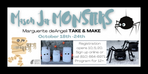 Mason Jar Monsters take & make craft