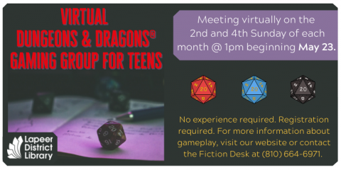 Virtual  Dungeons & Dragons® Gaming Group for teens