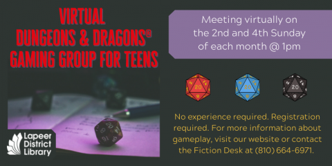 Virtual  Dungeons & Dragons® Gaming Group for teens