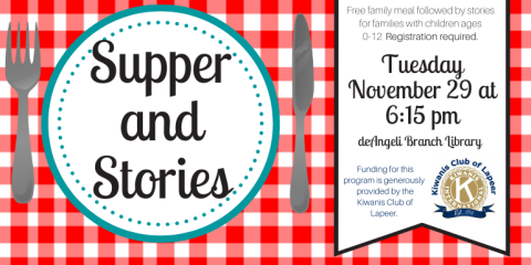 Supper and Stories Nov. 29th at 6:15PM