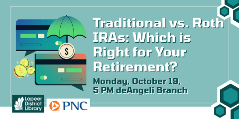    Traditional vs. Roth IRAs: Which is Right for Your Retirement? Monday, October 19, 5 PM deAngeli Branch