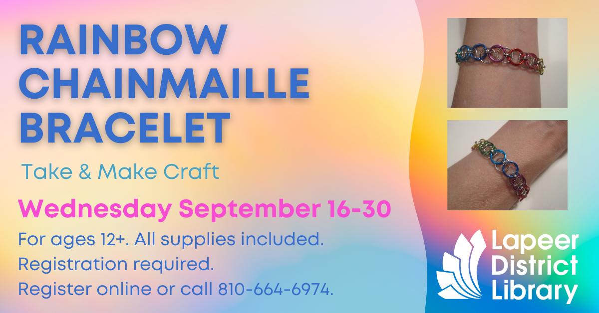 Rainbow Chainmaille Bracelet Take and Make Craft 