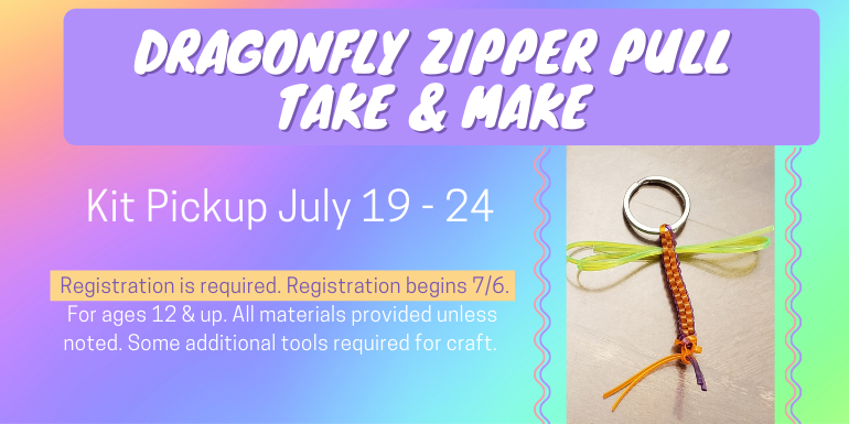 Dragonfly Zipper Pull Take & Make