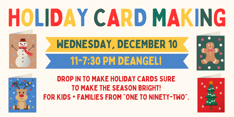 Holiday Card Making Wednesday December 10 11-6